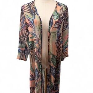 Show Me Your Mumu Karmyn Cape Tropical Print Swim Cover-Up Kimono Duster